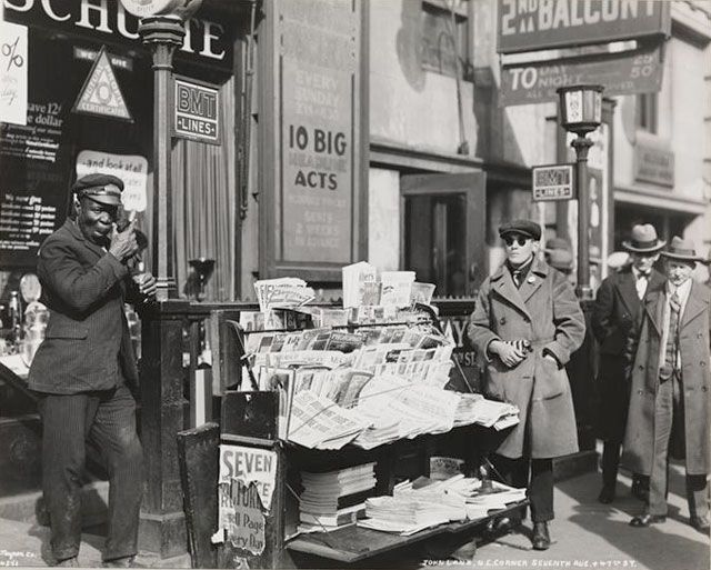 1926 â John Lanz (blind newspaper operator), N.E. Corner Seventh Ave. & 47th St.